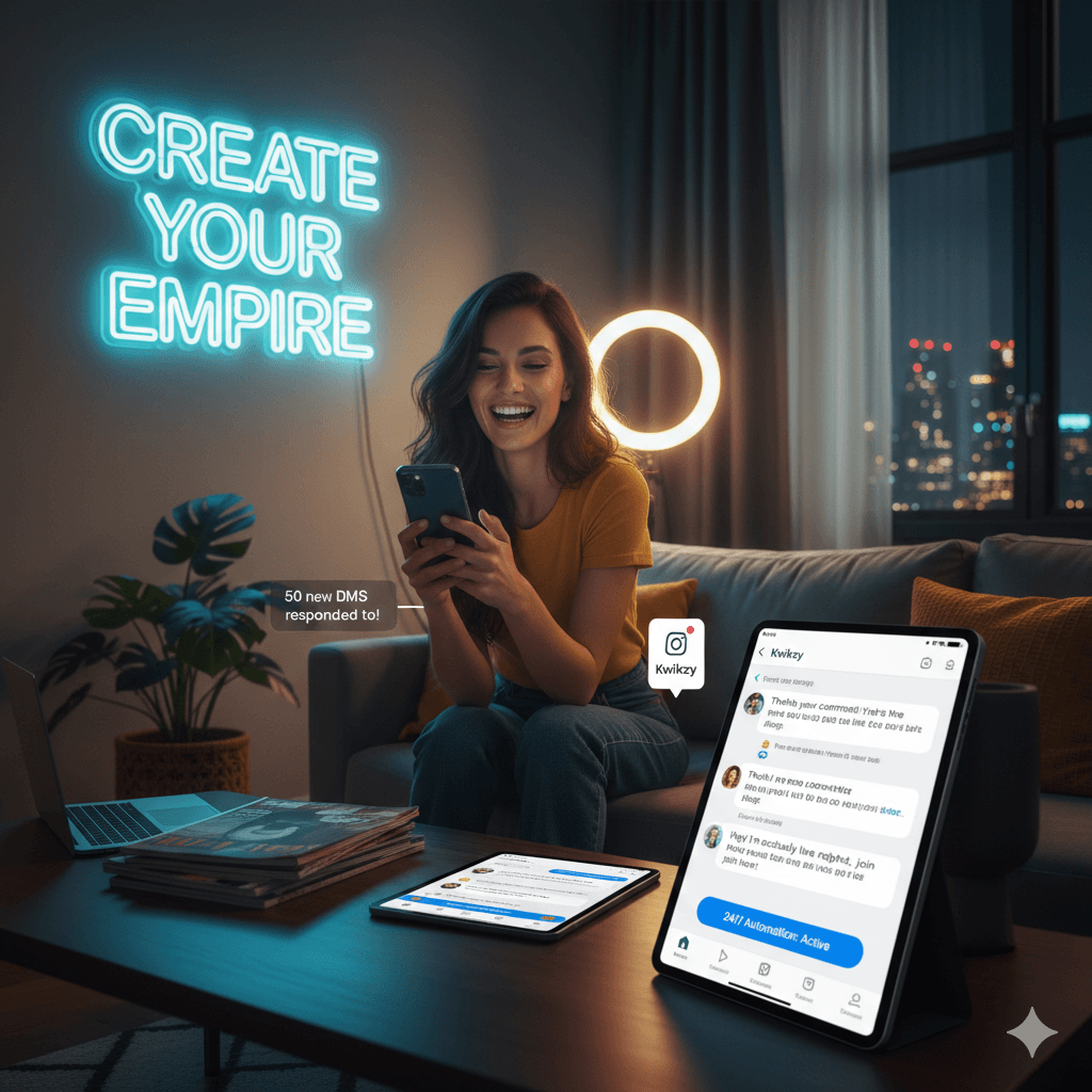 Mobile view of automated Instagram replies