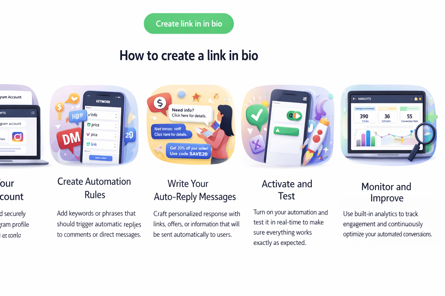 Laptop displaying Canva 'Link in Bio' templates